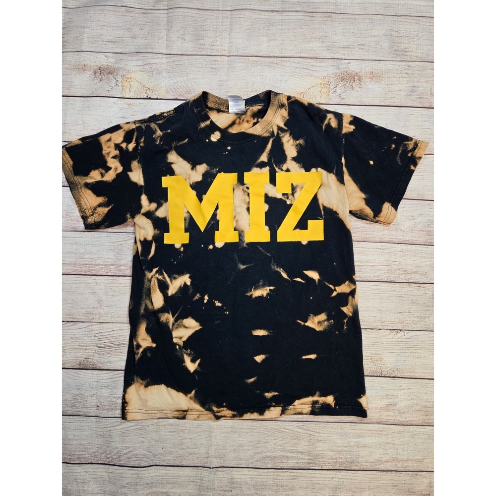 Gildan Missouri Tigers Mizzou Unisex Tshirt Size Small Hand Distressed w/Bleach